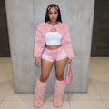 WTFluff set Pink (shorts/top/jacket)