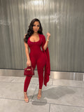 Allure Jumpsuit Red front view