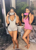 Trace Romper W/ Mask