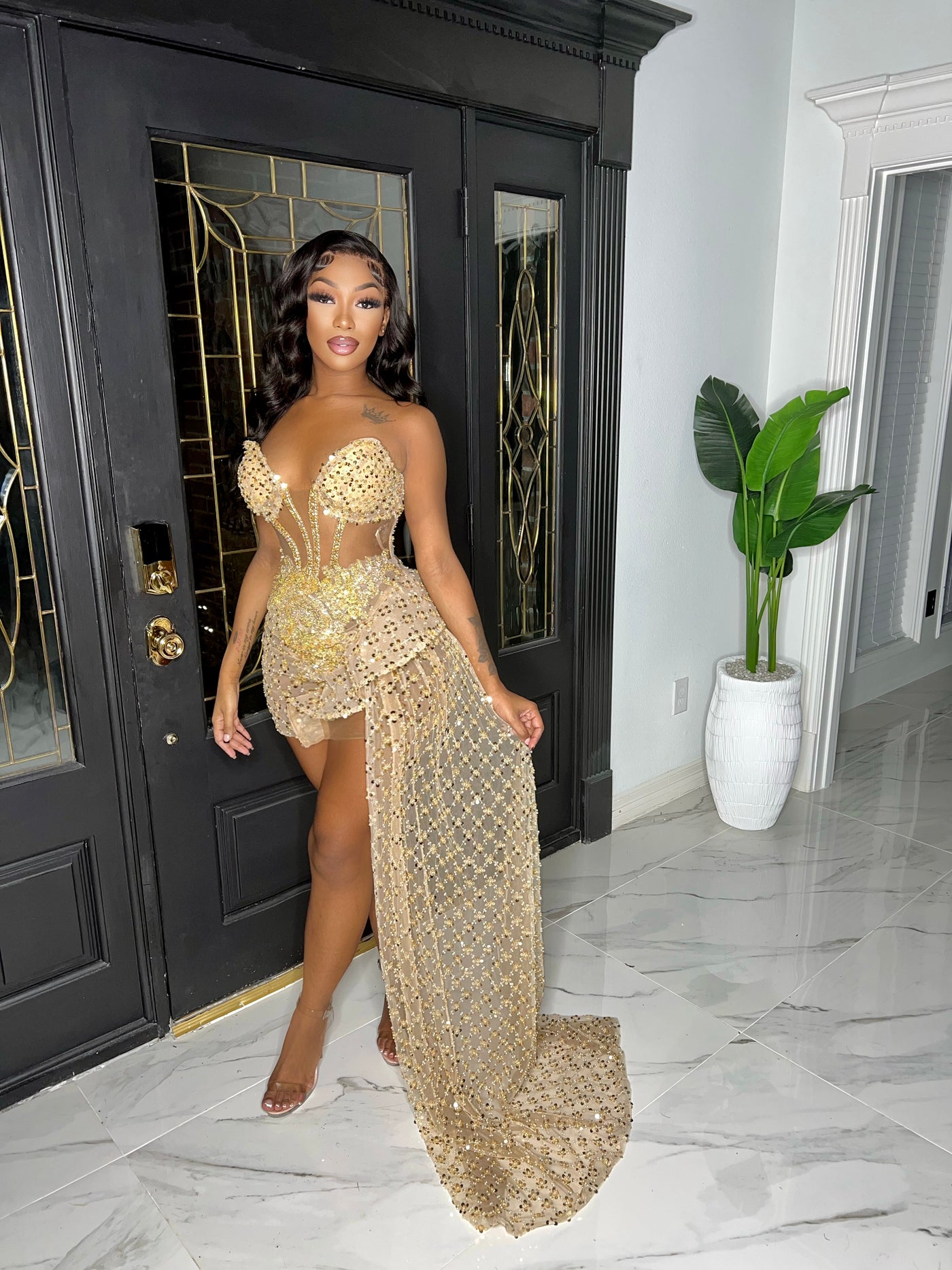 Liquid Gold Dress Aw'Chic Liquid Gold Dress Aw'Chic